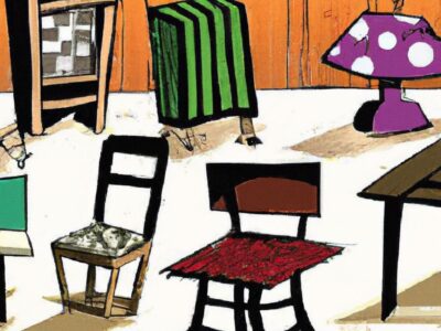 Reciclagem personalizada com cadeiras acolchoadas